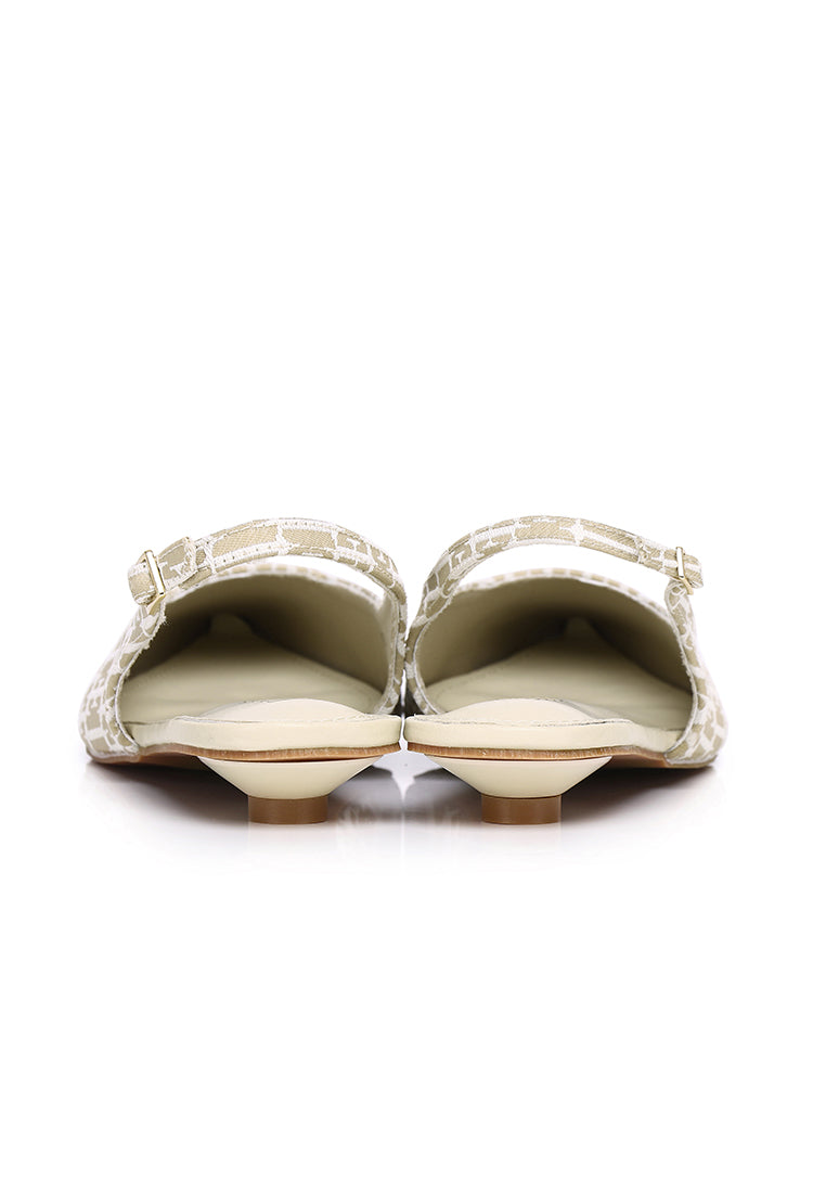 Anna Microfiber Leather Flats In Khaki