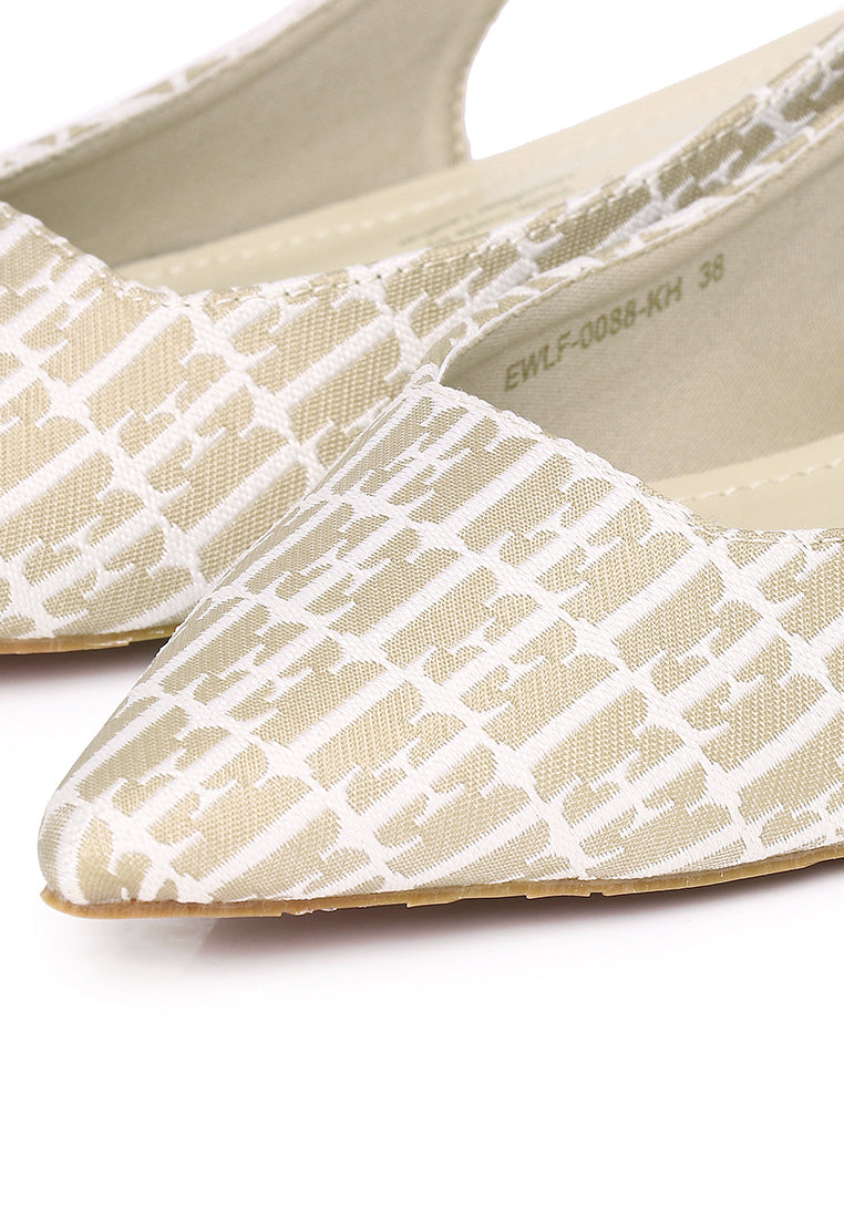 Anna Slingback Flats In Khaki