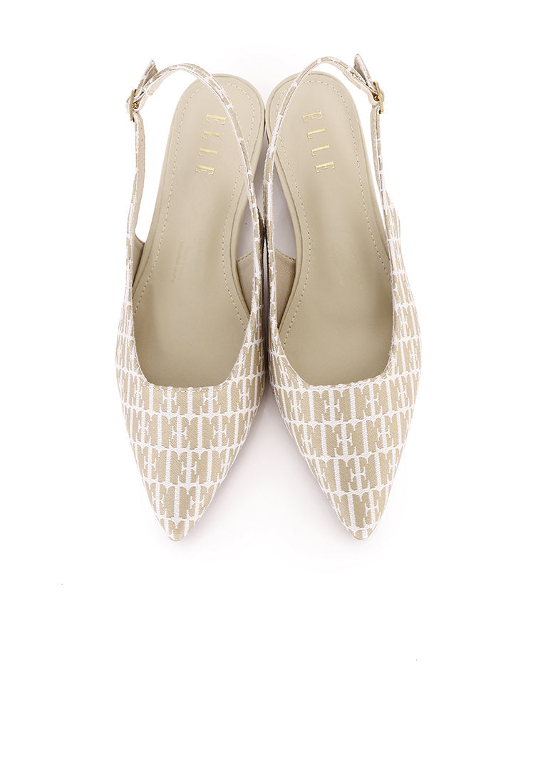 Anna Microfiber Leather Flats In Khaki