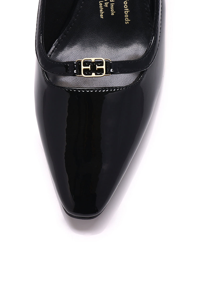 Audrey Microfiber Leather Heels In Black