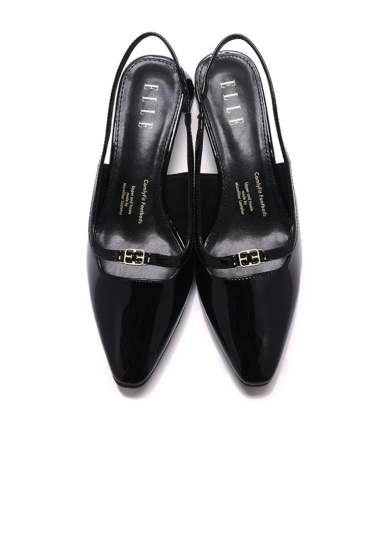 Audrey Microfiber Leather Heels In Black