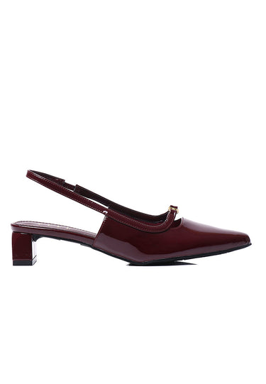 Audrey Slingback Heels In Maroon