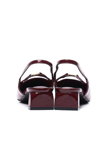 Audrey Slingback Heels In Maroon
