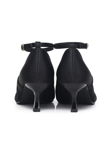 Maelle Mesh Microfiber Leather Heels In Black