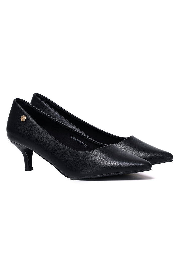 Jolin Microfiber Leather Heels In Black – alternate view