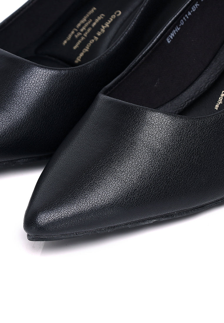 Jolin Microfiber Leather Heels In Black
