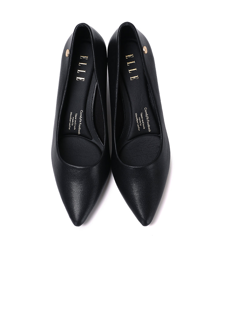 Jolin Microfiber Leather Heels In Black