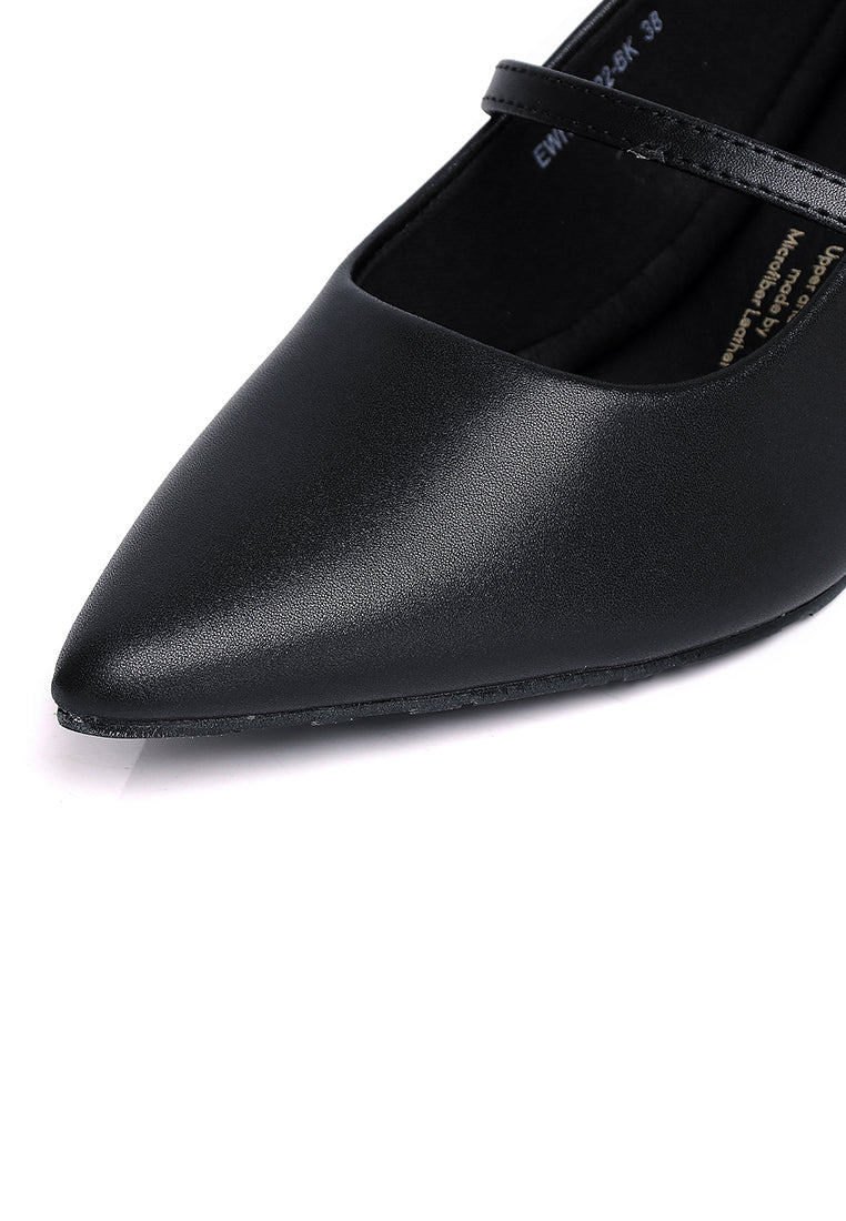 Molly Microfiber Leather Heels In Black