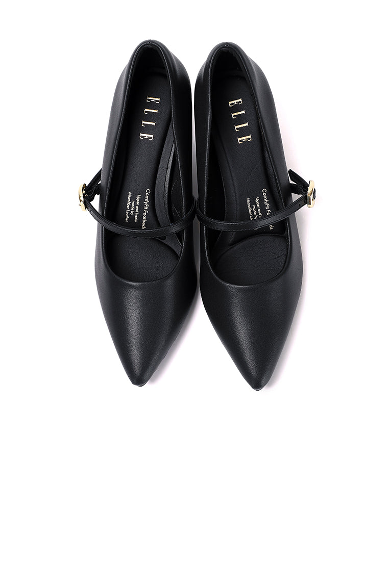 Molly Microfiber Leather Heels In Black