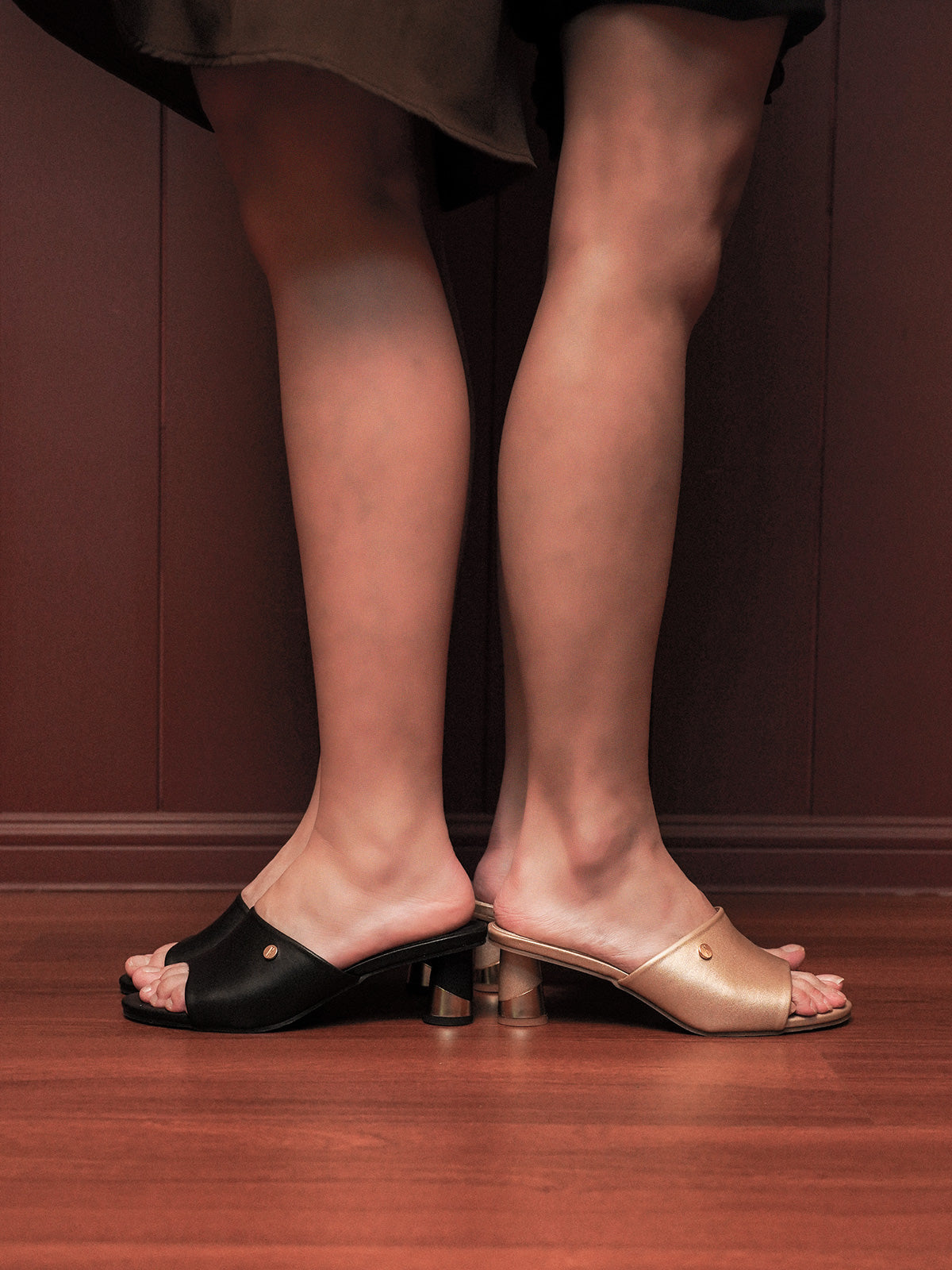 Nancy Slip-on Heels In Black