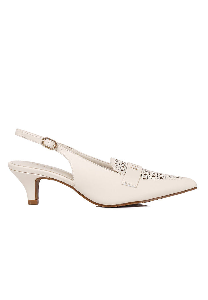 Carina Slingback Heels In Beige