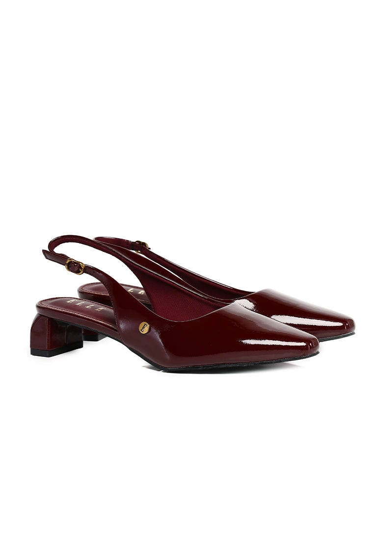 Seraphine Patent Slingback Heels In Maroon