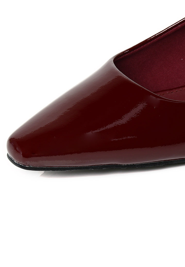 Seraphine Patent Slingback Heels In Maroon