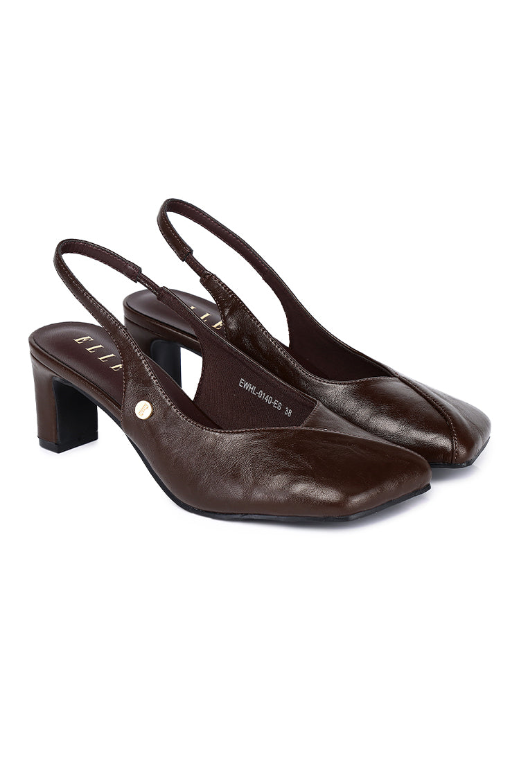 Sofia Slingback Heels In Espresso