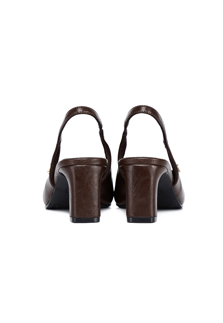 Sofia Slingback Heels In Espresso