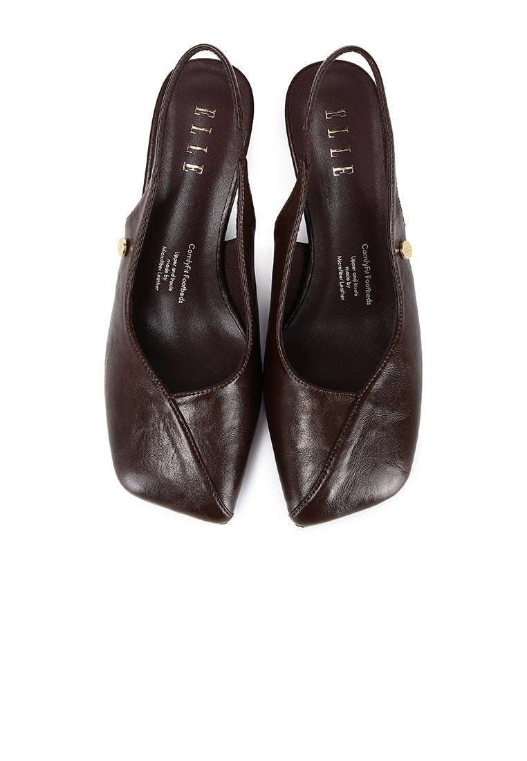 Sofia Slingback Heels In Espresso