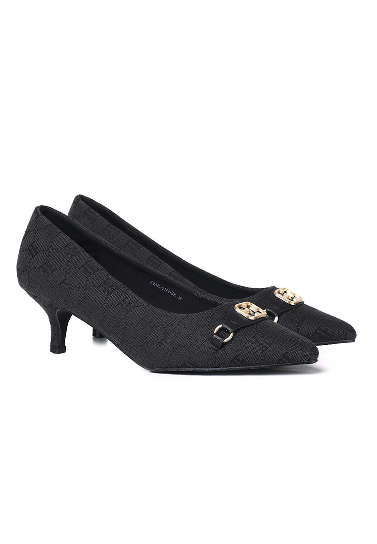 Grace Microfiber Leather Heels In Black