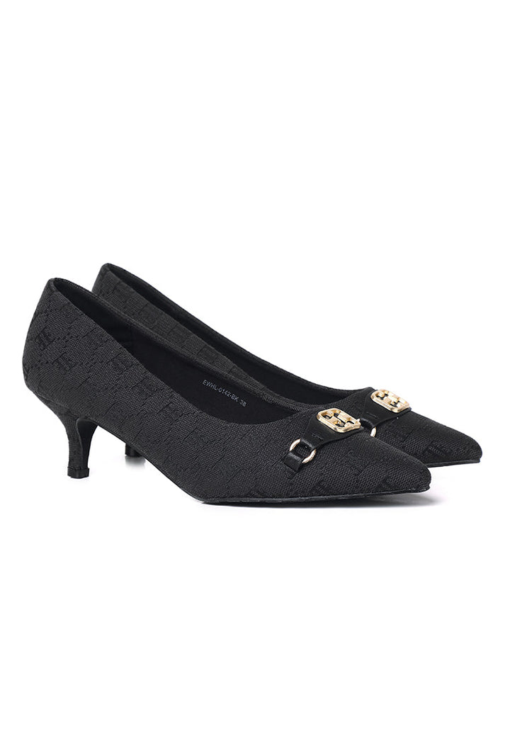 Grace Microfiber Leather Heels In Black – alternate view
