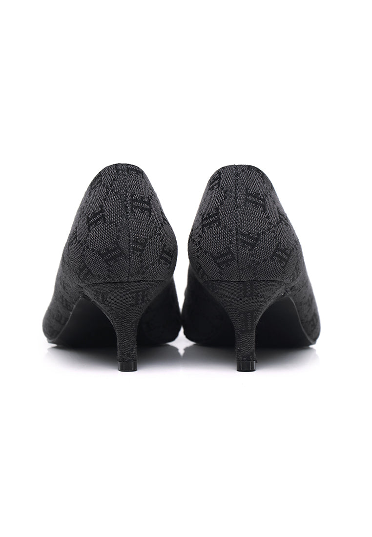 Grace Microfiber Leather Heels In Black