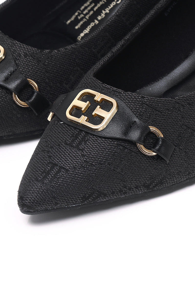 Grace Microfiber Leather Heels In Black