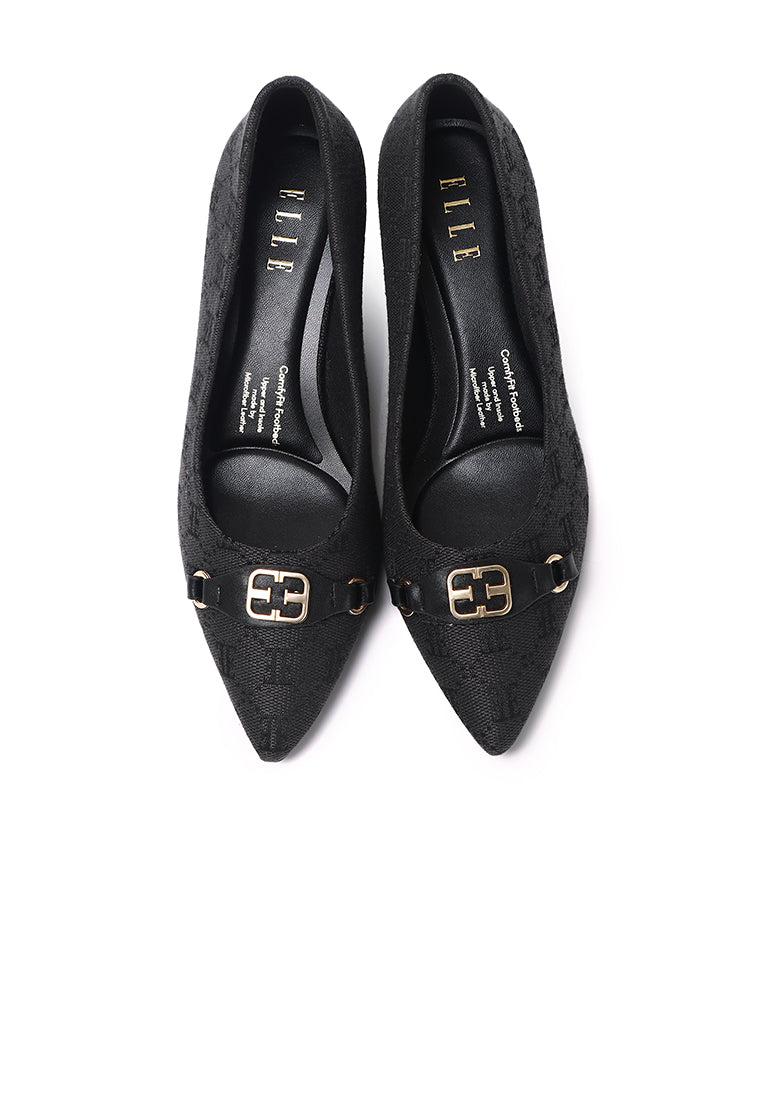 Grace Microfiber Leather Heels In Black