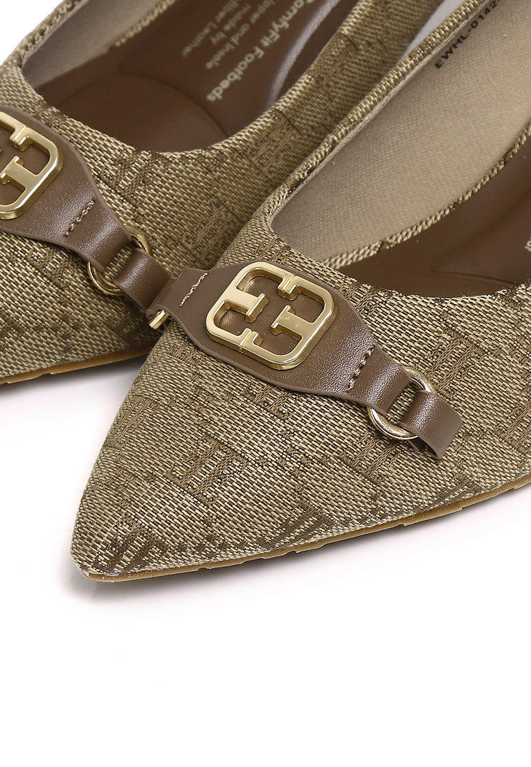 Grace Microfiber Leather Heels In Brown