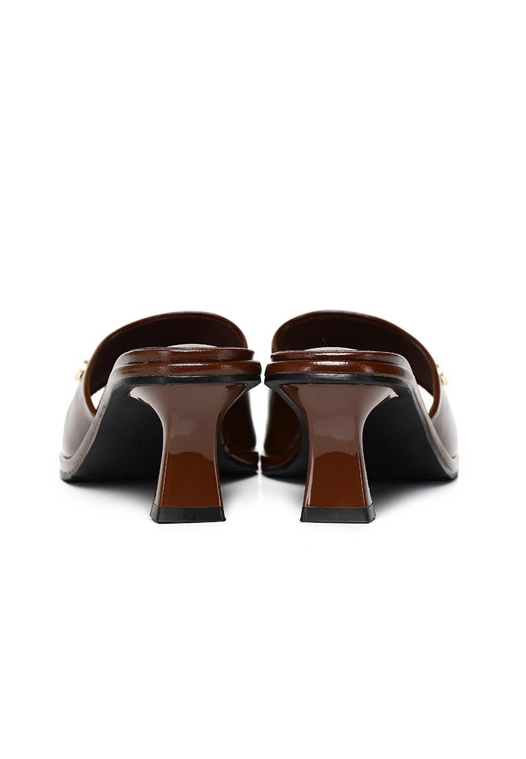 Ines Comfy Fit Footbed Microfiber Leather Heels In Brown