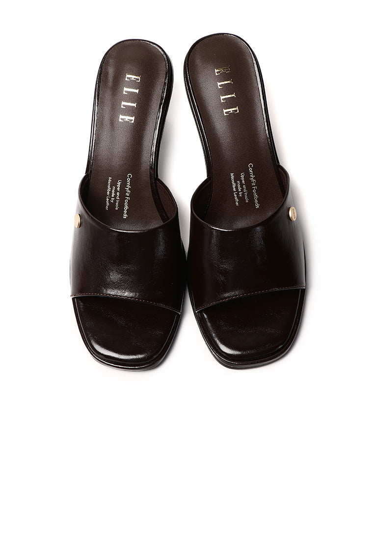 Ines Comfy Fit Footbed Microfiber Leather Heels In Espresso