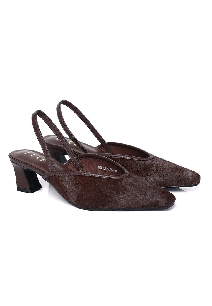 Sia Calf Hair Comfy Fit Footbed Premium Leather Heels In Espresso – alternate view