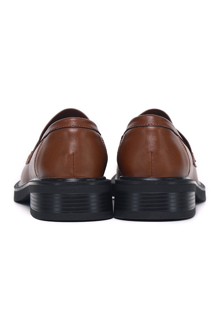Sabine Microfiber Leather Loafers In Brown