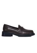 Sabine Microfiber Leather Loafers In Coffee