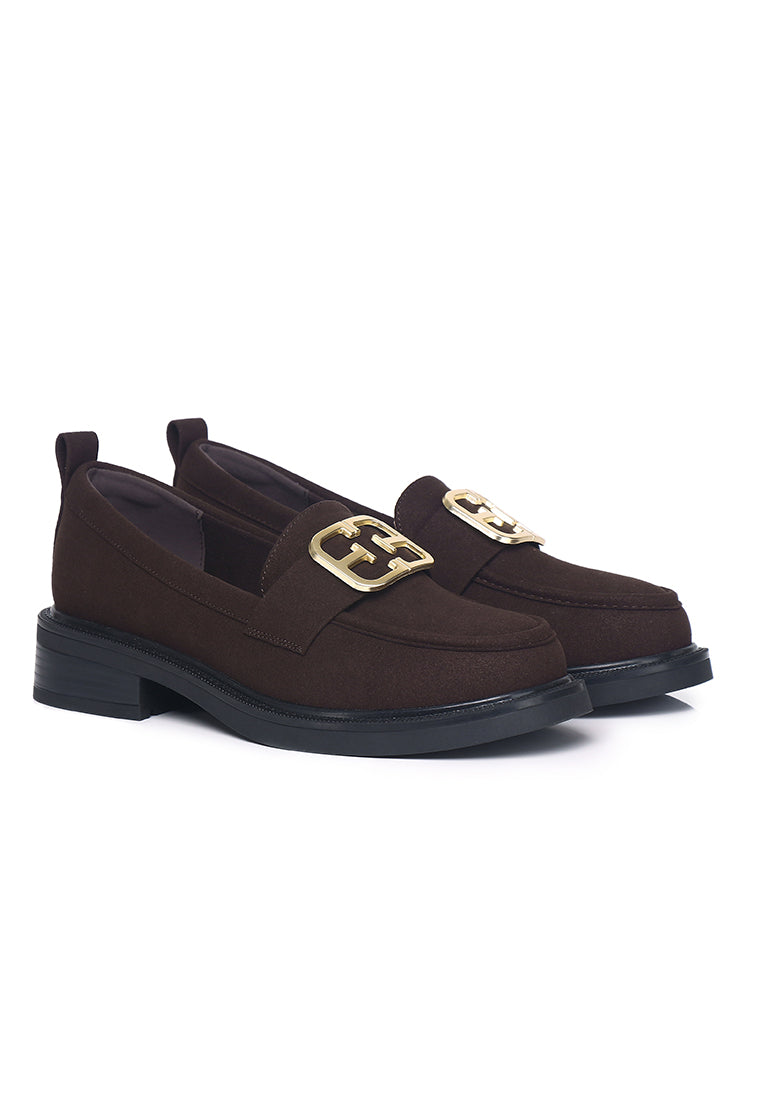 Eclipse Microfiber Leather Loafers In Espresso