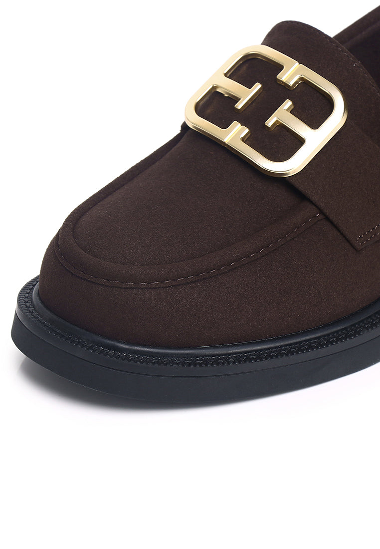 Eclipse Microfiber Leather Loafers In Espresso
