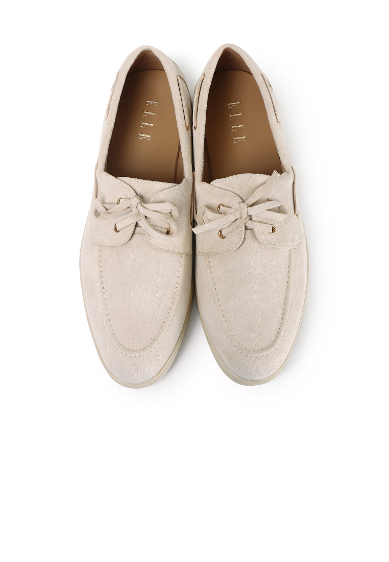 Gelato Microfiber Leather Loafers In Beige