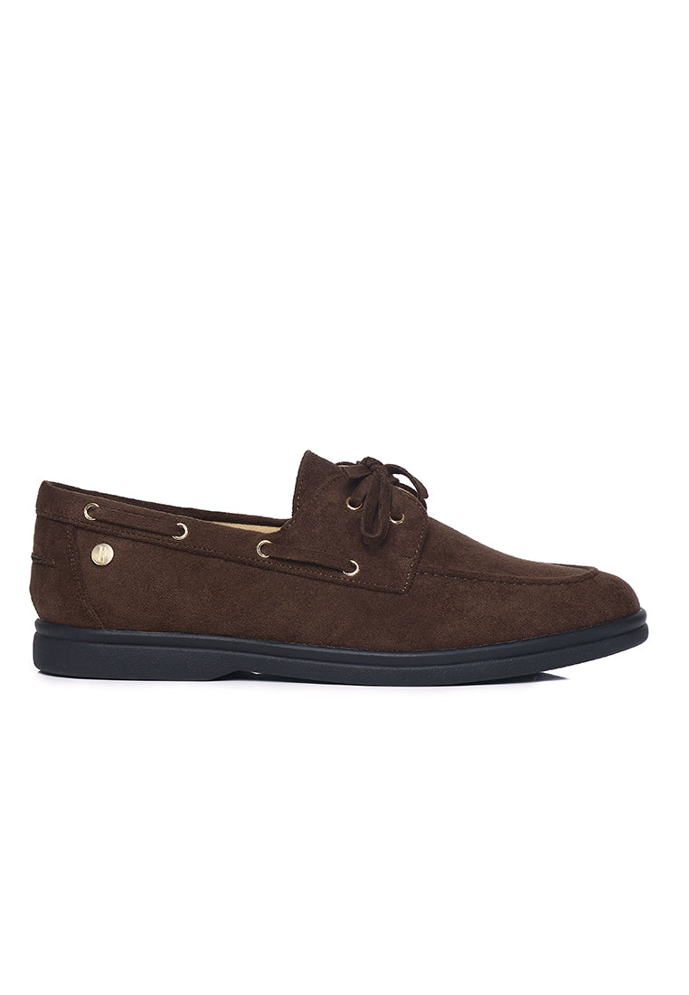 Gelato Microfiber Leather Loafers In Coffee