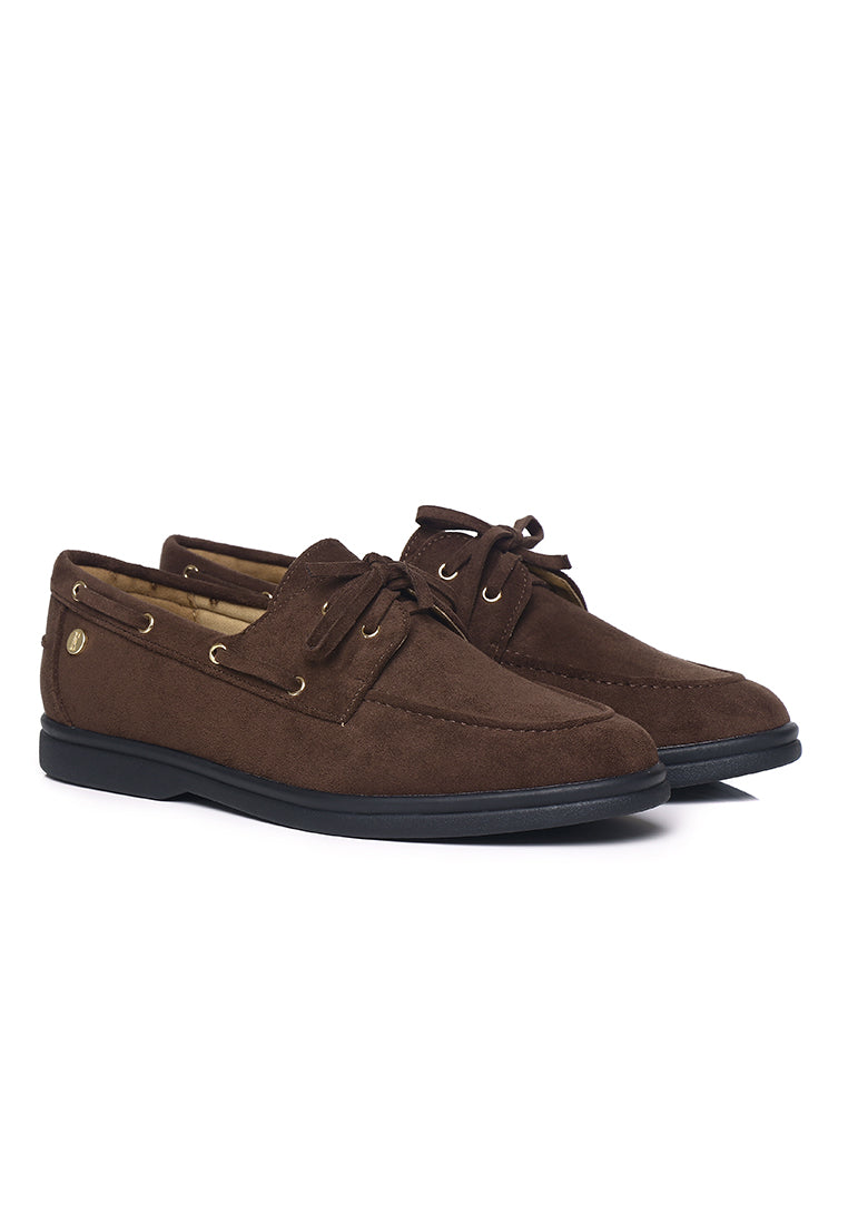 Gelato Microfiber Leather Loafers In Coffee