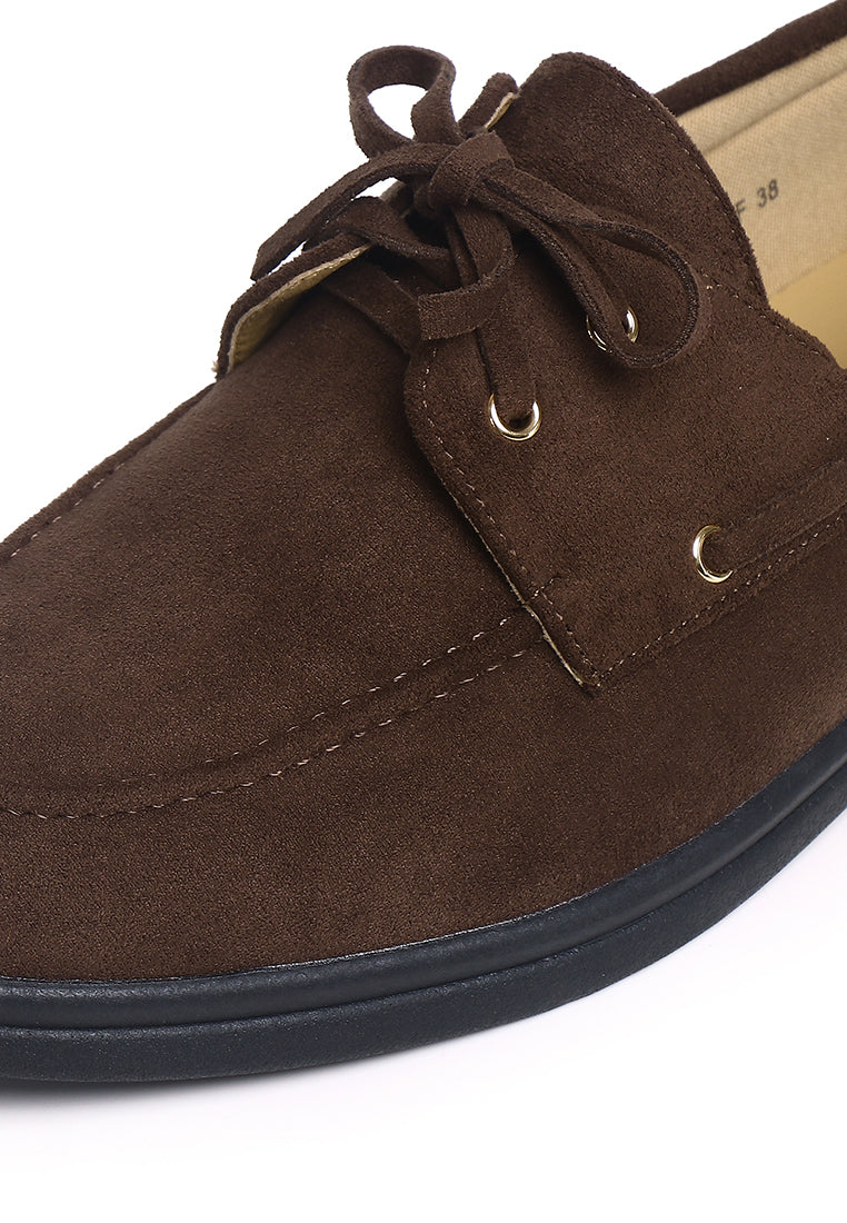 Gelato Microfiber Leather Loafers In Coffee