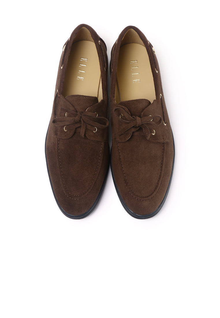 Gelato Microfiber Leather Loafers In Coffee