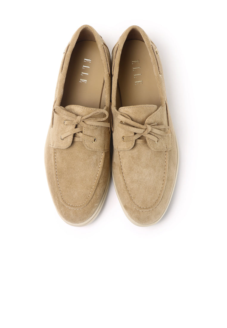Gelato Microfiber Leather Loafers In Khaki
