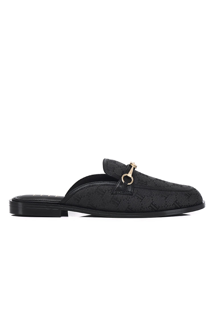 Charlot Slip-On Microfiber Leather Loafers In Black