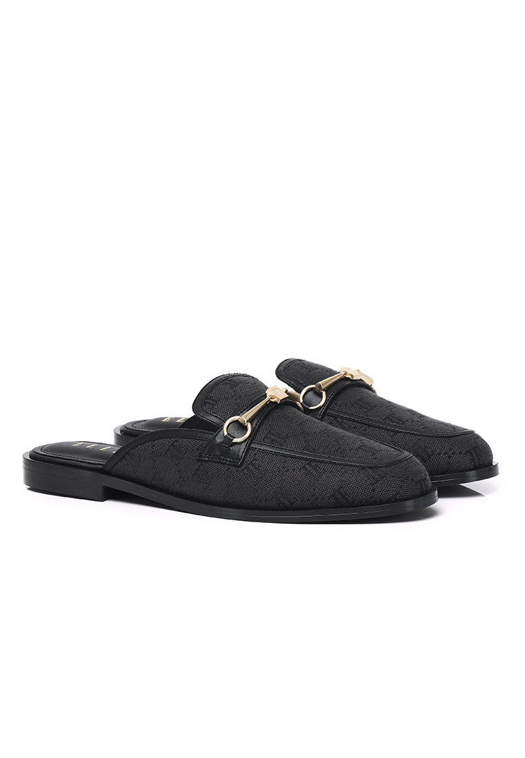 Charlot Slip-On Microfiber Leather Loafers In Black