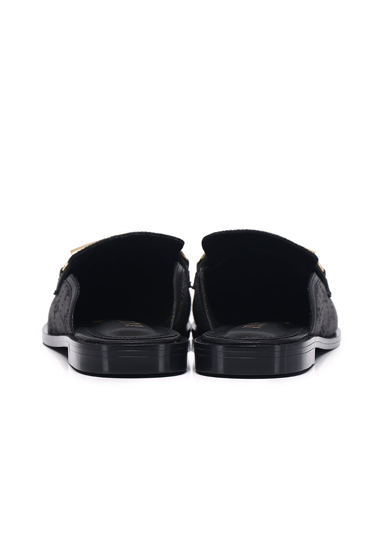 Charlot Slip-On Microfiber Leather Loafers In Black
