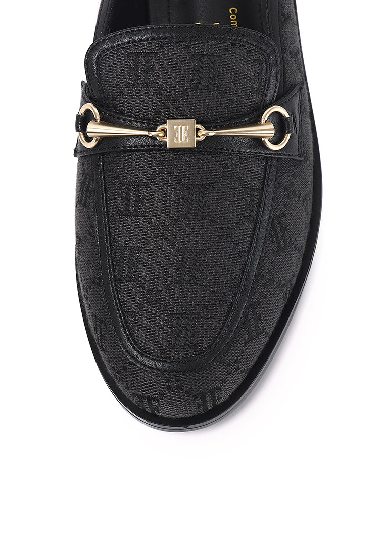 Charlot Slip-On Microfiber Leather Loafers In Black
