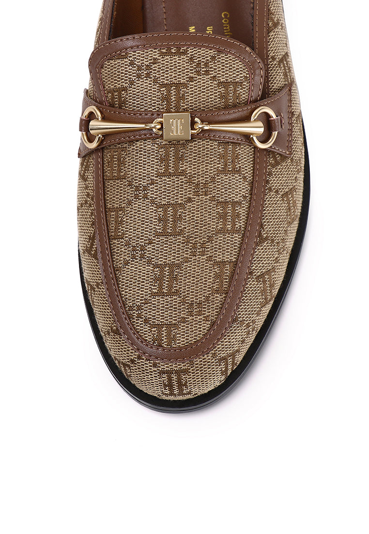 Charlot Slip-On Microfiber Leather Loafers In Brown