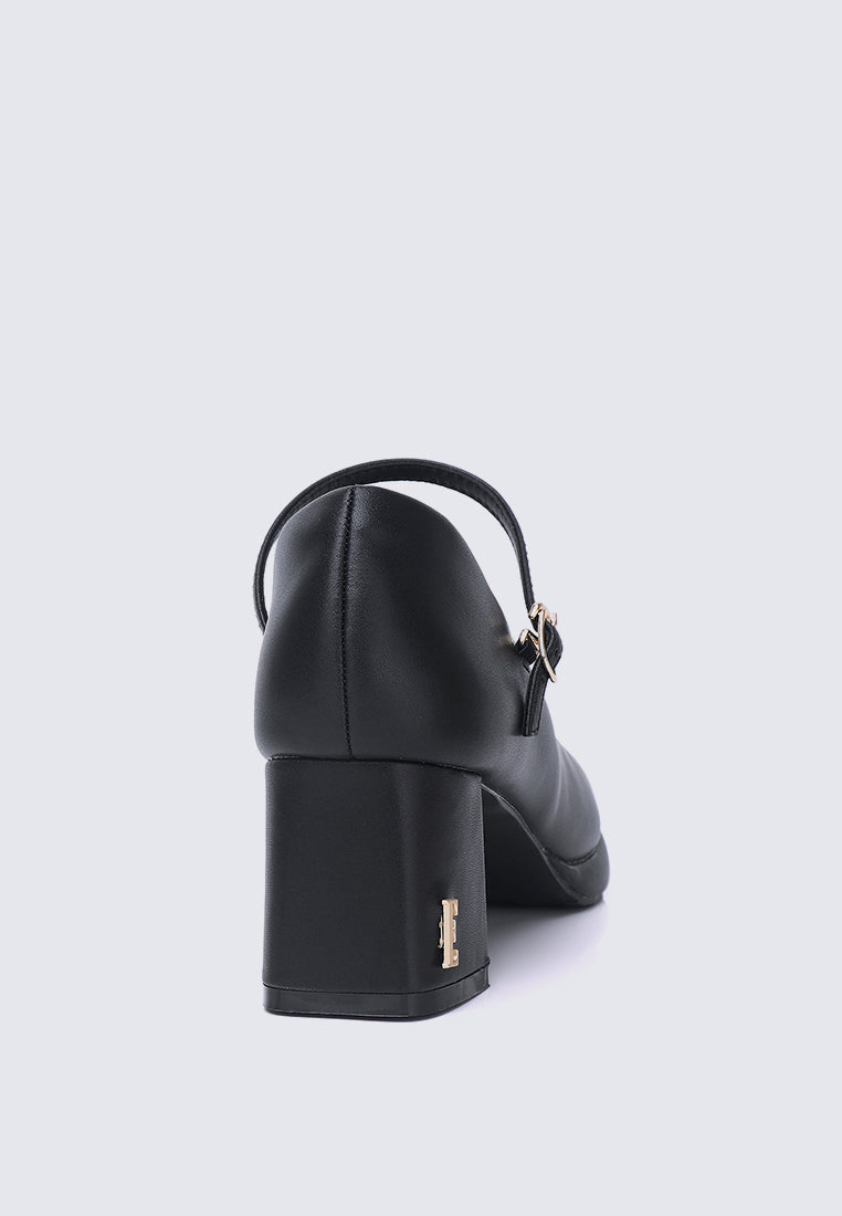 Denise Microfiber Leather Mary Jane In Black