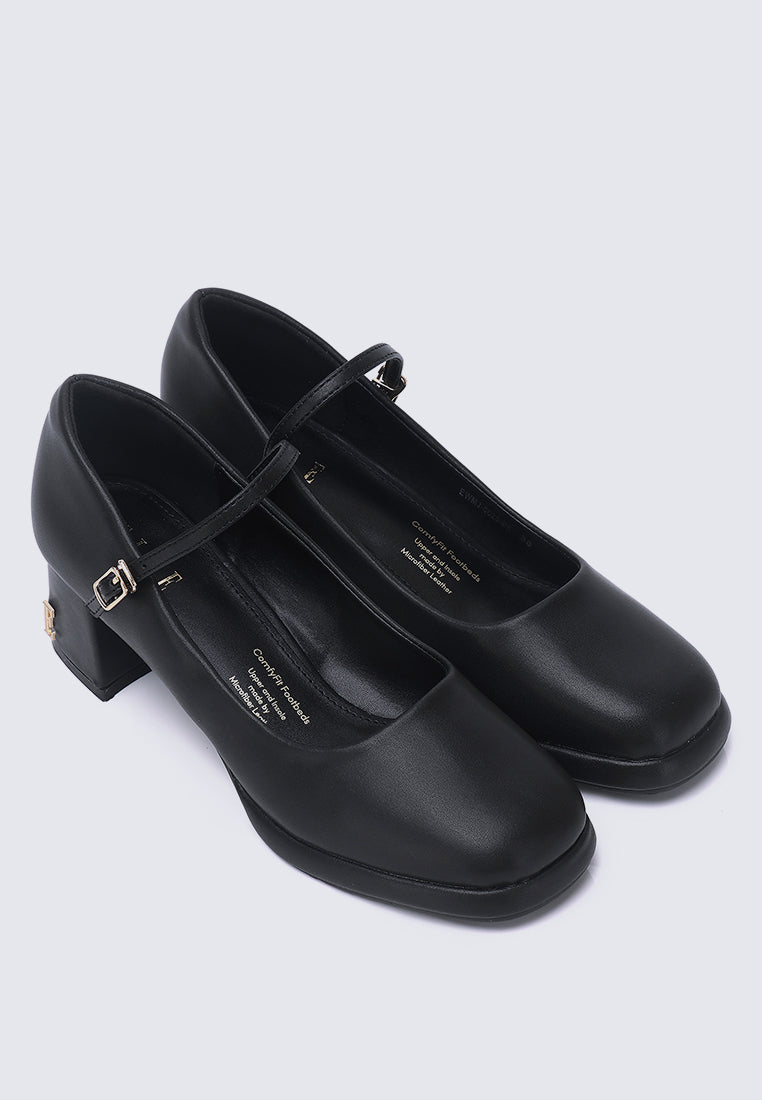 Denise Microfiber Leather Mary Jane In Black