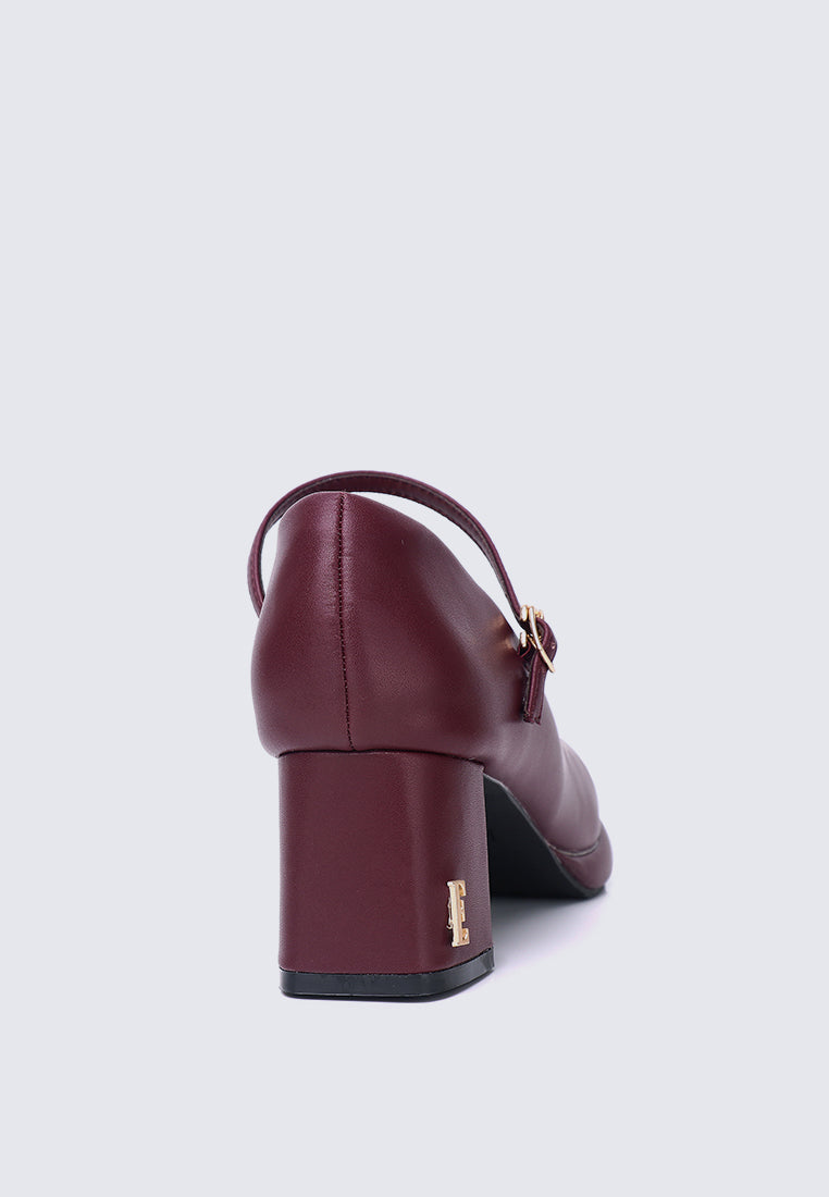 Denise Microfiber Leather Mary Jane In Maroon