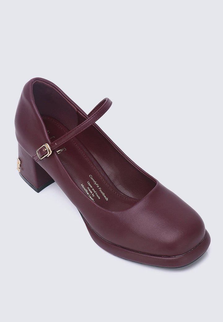 Denise Microfiber Leather Mary Jane In Maroon – alternate view