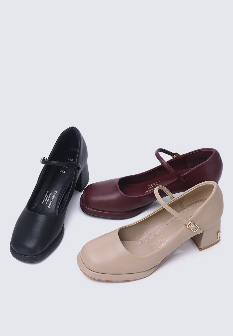 Denise Microfiber Leather Mary Jane In Maroon