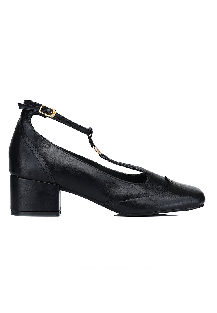 Maeve Microfiber Leather Mary Janes In Black